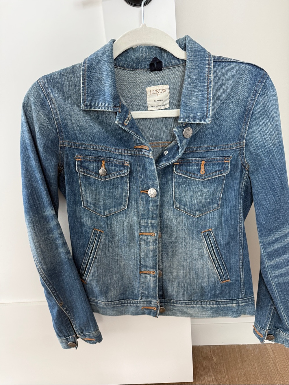 J. Crew Light Blue Denim Jacket with Branded Patch